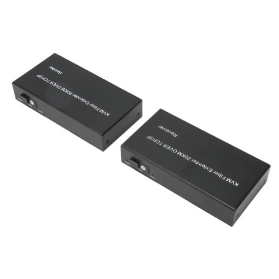 HD KVM Extender, 20 km Single-Mode Fiber, 1920x1080P 60Hz, EU Plug